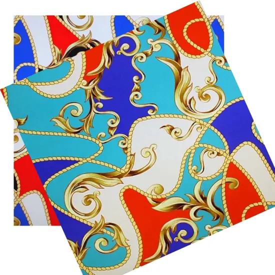 Carousel Printed Spandex Blue/Teal {6}