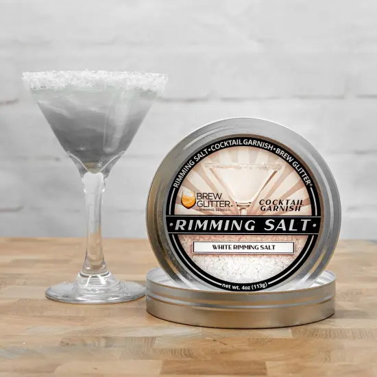 Brew Glitter - Plain Rimming Salt (4oz, 1x Bar Tin) Classic Cocktail Garnish for Mixed Drinks and Beverages {3}