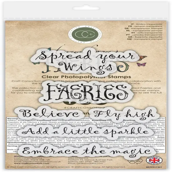 Craft Consortium Faeries Photopolymer Stamp Set-Sentiments {3}