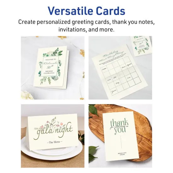 Avery Matte Ivory Greeting Cards, 5-1/2" x 8-1/2" Rectangle Half Fold {3}