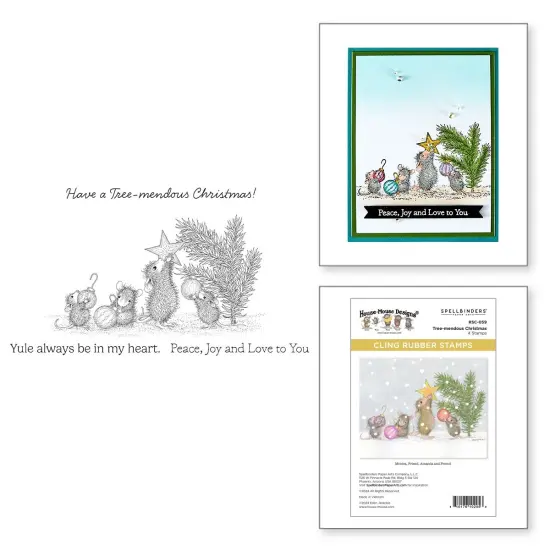 House Mouse Cling Rubber Stamp-Tree-mendous Christmas {6}