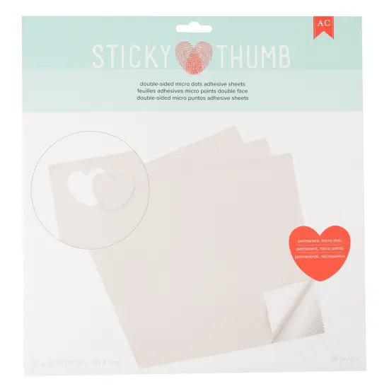 Sticky Thumb Double-Sided Adhesive Sheets 12"X12" 10/Pkg-Clear Dotted {1}