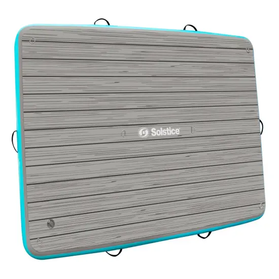 Swimline Luxe Inflatable Dock with Traction Pad and Ladder - 8' x 5' Blue {3}