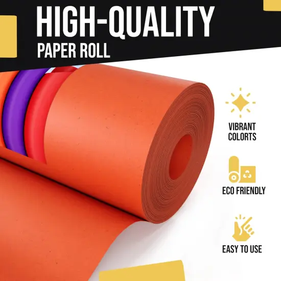 Kraft Paper Roll 36" X 1320" (110' Ft) Colored Paper Roll - Packing Paper Roll - Craft Supplies - Kraft Wrapping Paper Perfect as Shipping Paper Craft Paper Roll by Crown Display Orange {2}