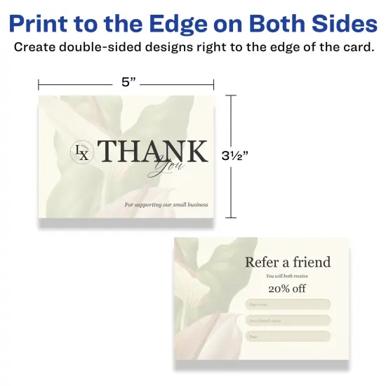 Avery 3-1/2" x 5" Rectangle, Matte Ivory Postcards {6}