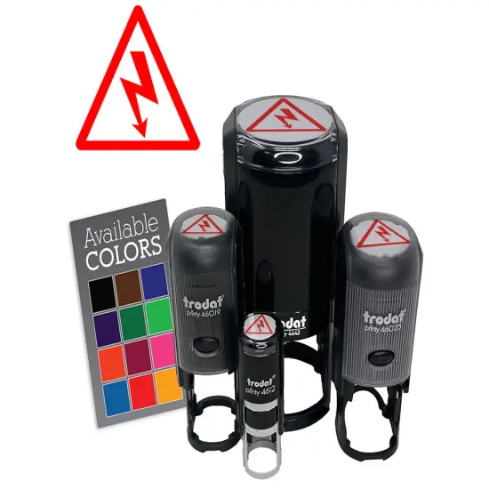 Electrical Hazard Risk Warning Danger Sign Self-Inking Rubber Stamp Crafting Yellow {7}