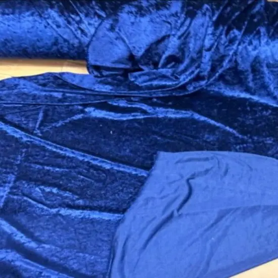1 Yard Stretch Panne Velvet Velour Fabric for Loungewear & Dance 58/60" Width Royal {6}