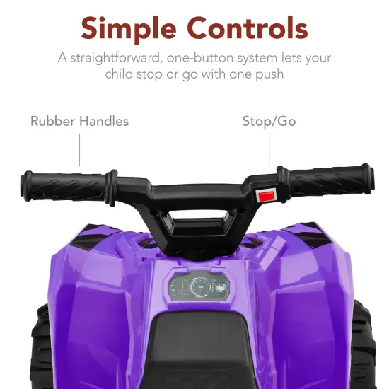 Best Choice Products 6V Kids Ride-On 4-Wheeler Quad ATV Car w/ 1.8mph Max Speed, Treaded Tires Purple {6}