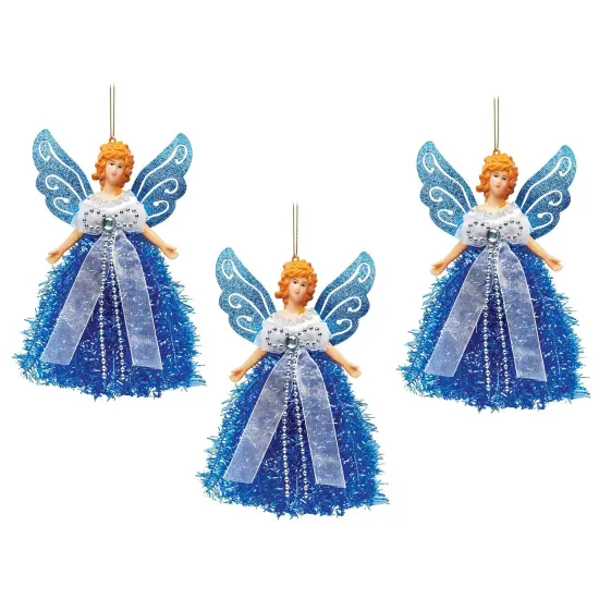 Collections Etc Festive Colorful Angel Christmas Ornaments - Set of 3 {2}