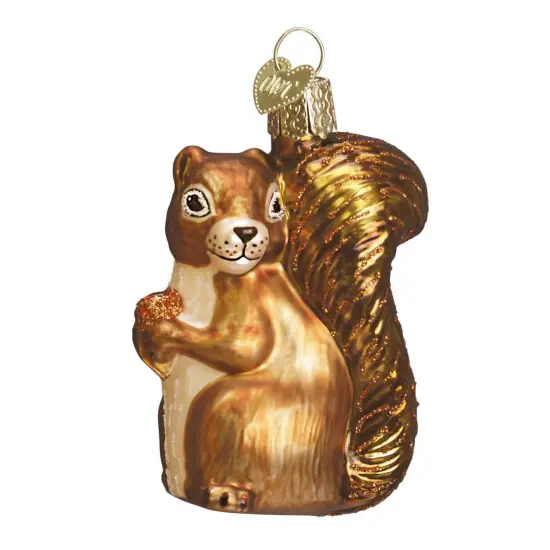 Old World Christmas 3.0 Inch Squirrel Tree Ornament , Ornament Wildlife Squirrel Gold {1}