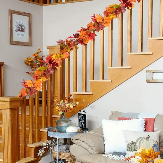 2 Pack Fall Garland Maple Leaf, 5.9Ft/Piece Hanging Vine {5}