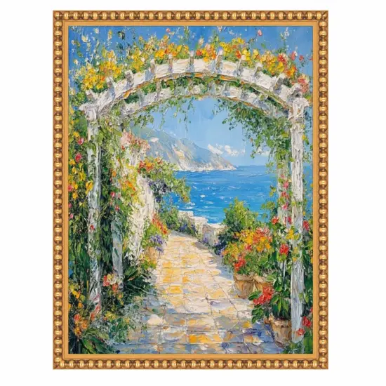 Slim Gold Leaf Beaded Picture Frame 11x11 frame {5}