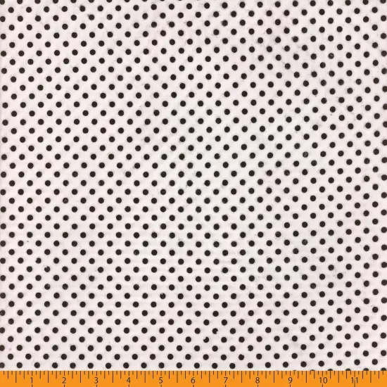 Mook Fabrics Polka Dot Flannel Fabric [43 in. Wide] - By The Yard White/Black {3}