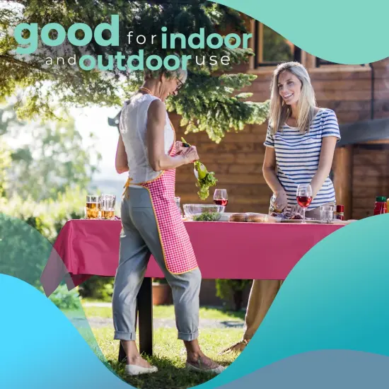 Exquisite Plastic Table Cover Roll &ndash; 40" x 100' Disposable Tablecloth Roll &ndash; Premium Thick 0.5 MIL Plastic Banquet Roll &ndash; Party Table Cover Roll for Events & Catering Hot Pink {2}