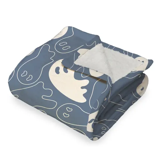 Halloween Silk Touch Sherpa Throw Blanket Ghost Shapes {4}
