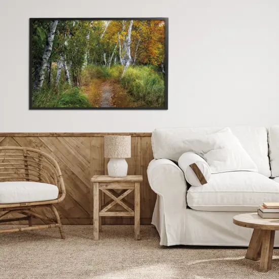 Walk In The Hemlocks Forest Framed Giclee Art Black {2}