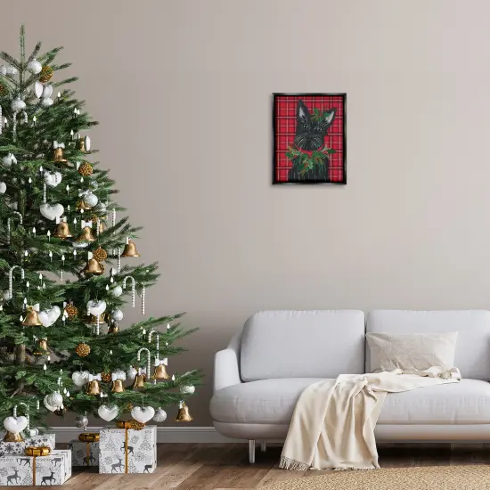 Stupell Industries Scottie Dog on Red Plaid Floating Frame By Lisa Perry Whitebutton {2}