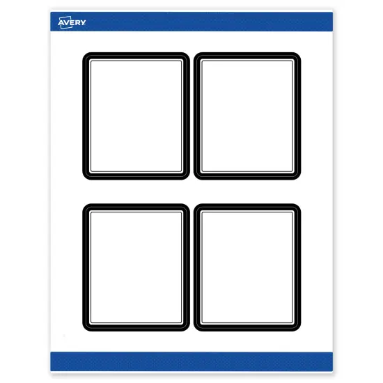 Avery Printable Rectangle Labels, Double Black Border, 4" x 3-1/3", Matte White Rectangle Labels, Permanent, Laser/Inkjet, 40ct, Great for Product Labels {1}