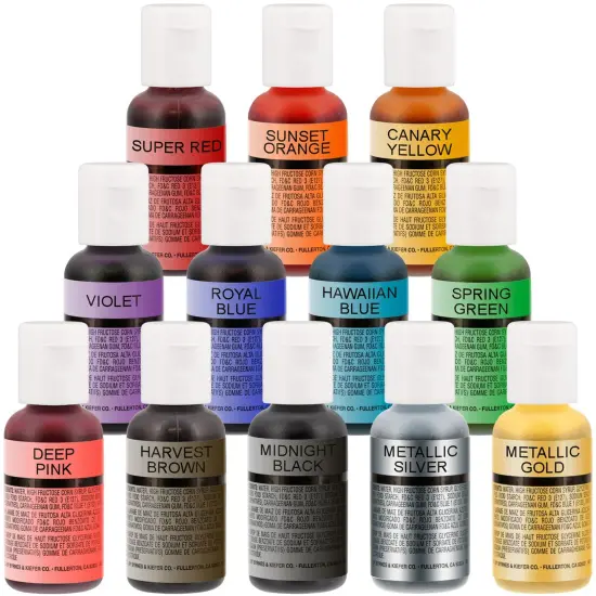 Complete Cake Decorating Airbrush Kit with a Full Selection of 12 Vivid Airbrush Food Colors {5}