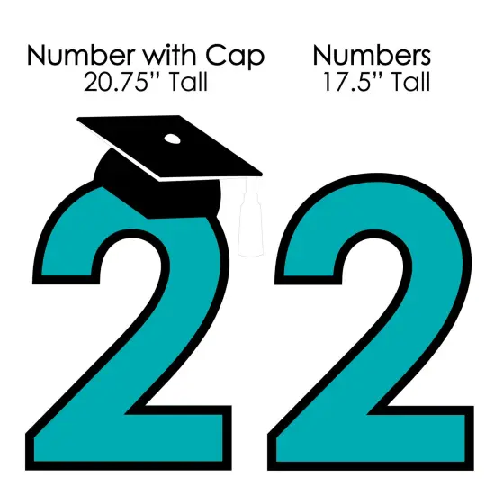 Big Dot of Happiness Teal 2025 Graduation Party Yard Signs - Outdoor Lawn Decorations - 2025 {7}