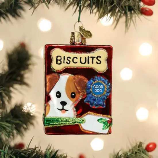 Old World Christmas 3.25 In Doggy Treats Tree Ornament , Ornament Box Of Biscuits Puppy Red {3}