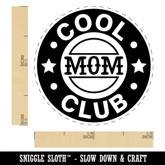 Cool Mom Club Award Star Family Self-Inking Rubber Stamp Crafting Planners UV {1}