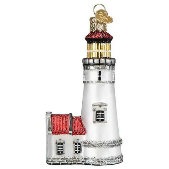 Old World Christmas 4.0 Inch Heceta Head Lighthouse Tree Ornament , Oregon Sea Gray {2}