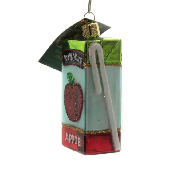 Old World Christmas 3.5 Inch Apple Juice Box Tree Ornament , Ornament Sweet Drink Multicolored {2}