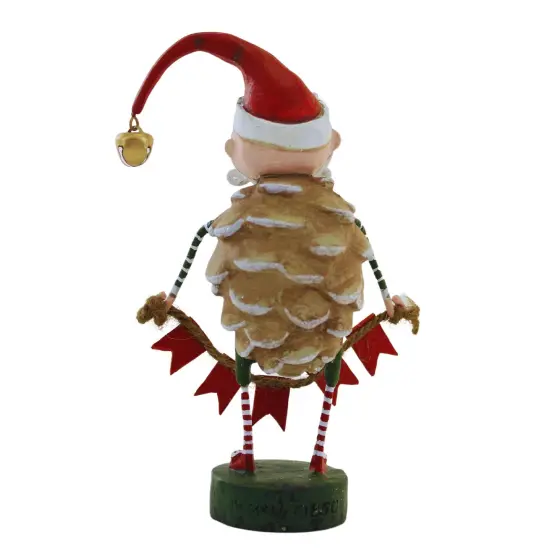 Lori Mitchell 6.75 In Jolly Jingle Santa Christmas Figurine , Lightweight Christmas Decor Christmas Pinecone Bell Red {2}