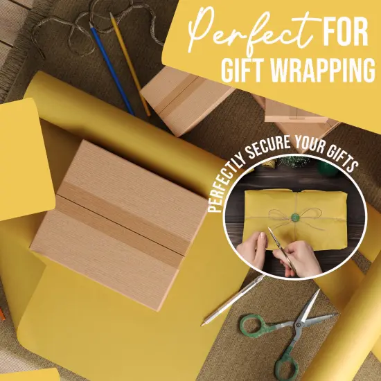 Kraft Paper Roll 17.75" X 1320" (110' Ft) Colored Paper Roll - Packing Paper Roll - Craft Supplies - Kraft Wrapping Paper Perfect as Shipping Paper Craft Paper Roll by Crown Display Yellow {4}