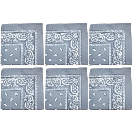 6 Pack Cotton Paisley Bandanas Multi-Purpose Accessories Everyday Use {1}