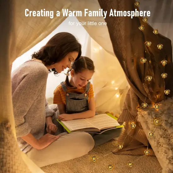 Bee Lights Room Decor, 10ft 30 LED Cute Bee String Fairy Lights Battery Operated, Honey Bee Gifts for Women Girls, Bee Decorations for Bedroom Plants Patio Party Wedding Party Xmas {4}