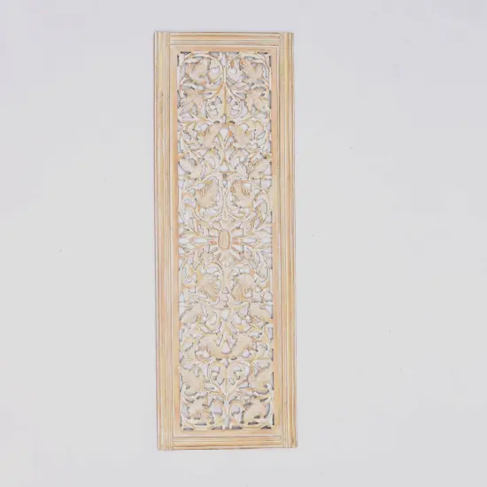 Wooden Floral Hand Carved Mandala Wall Decor Accent - 20" x 63" {2}