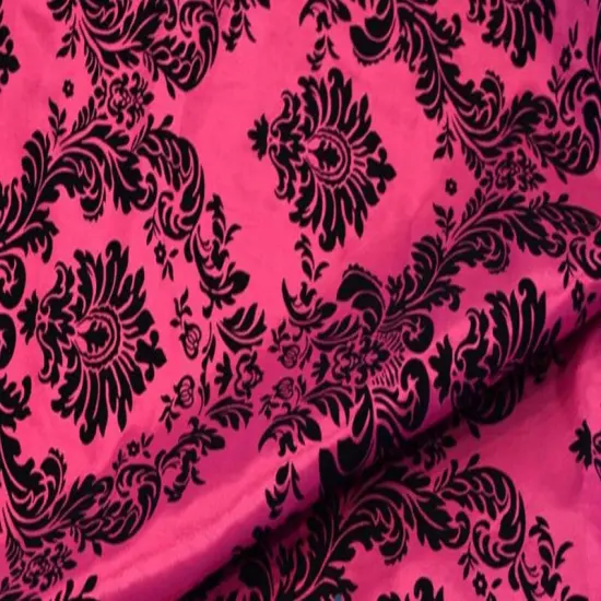 60" Wide Damask Flocking Taffeta Fabricfor Curtains Apparel and Decor Hunter Green Damask {5}