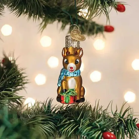 Old World Christmas 2.25 In Mini Rudolph The Red-Nosed Reindeer® Christmas Tree Ornament , Misfit Saved Christmas Brown {3}