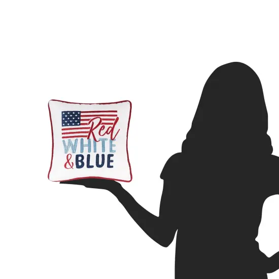 "Red White & Blue" USA Flag Petite Accent Pillow, 10" x 10" {6}
