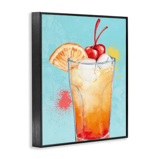 Stupell Industries Fruity Cocktail on Blue Framed Giclee By Kim Allen {3}