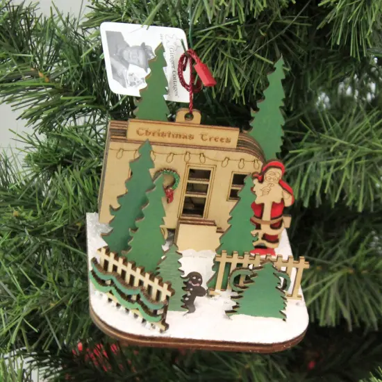 Ginger Cottages 4.0 Inch Christmas Tree Lot Tree Ornament , Ornament Santa Trailer Beige {3}