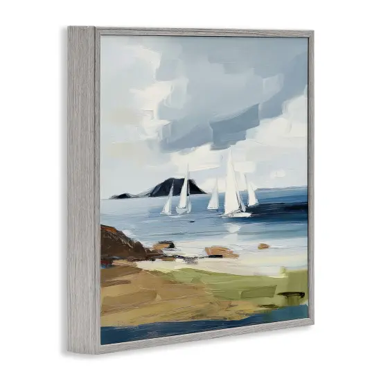 Stupell Industries Sea Vessels Near Shore Framed Giclee By Elara Yasna {3}