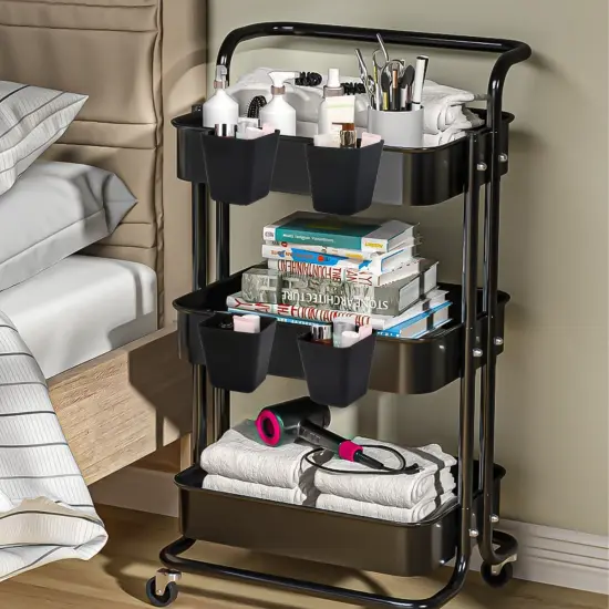 8 Pack Hanging Cup Holders, Multipurpose Rolling Cart Accessories Utility Cart {2}