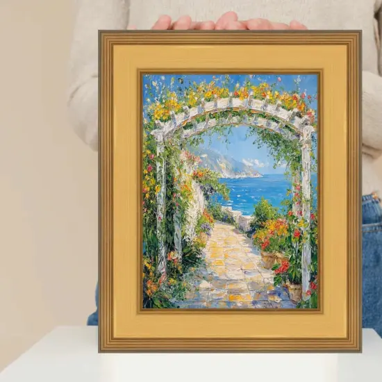 Wide Gold Leaf Flat Panel Picture Frame 10x15 frame {1}