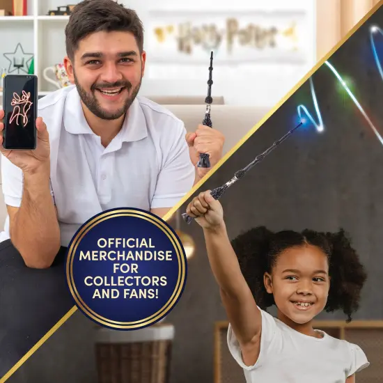 Wizarding World: Deluxe Lumos Wand - Elder Wand - 14" Hand-Painted Replica, Color LED Tip, Spell Poster, Collectible Harry Potter Toy, App Photo Play {7}