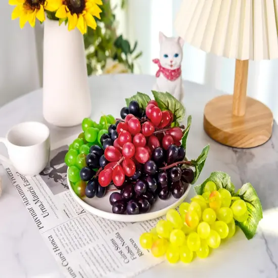 10 Bunches Fake Grapes - (5 Colors,2 Size) {4}