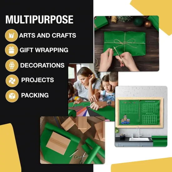 Kraft Paper Roll 36" X 1320" (110' Ft) Colored Paper Roll - Packing Paper Roll - Craft Supplies - Kraft Wrapping Paper Perfect as Shipping Paper Craft Paper Roll by Crown Display Green {3}