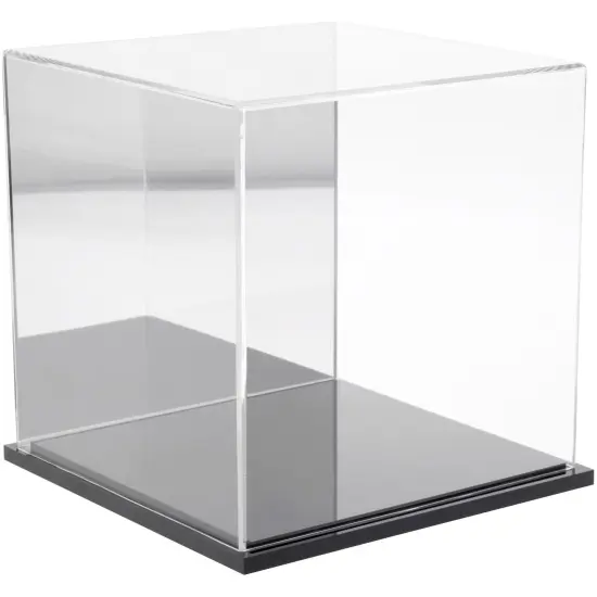 Plymor Clear Acrylic Display Case, 8" x 8" x 8" Black (Mirrored) {1}