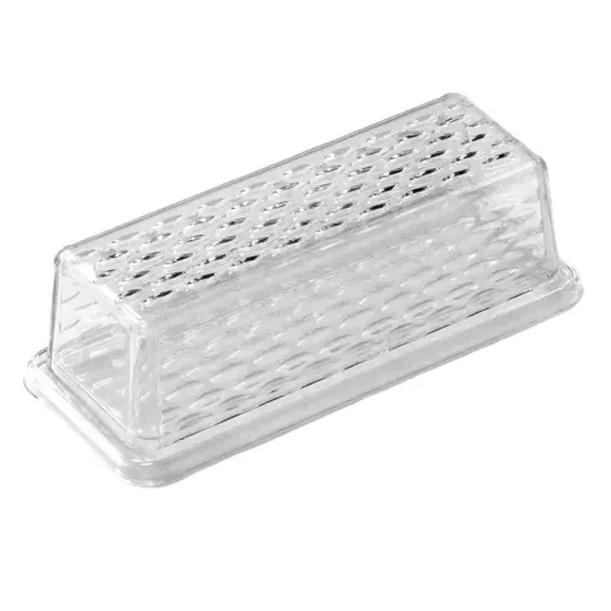 Chef Craft Clear Plastic Butter Dish with Cover Lid - Holds a Standard Stick of Butter {1}
