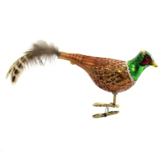 Old World Christmas 2.0 Inch Pheasant Tree Ornament , Ornament Bird Gold {2}