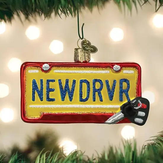 Old World Christmas 2.25 In New Driver Christmas Tree Ornament , License Open Road Multicolored {3}