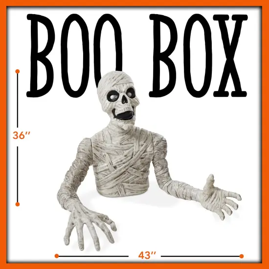 BOO BOX 36" Halloween Groundbreaking Decoration - Scary Outdoor Halloween Decor for Porch or Yard White {6}