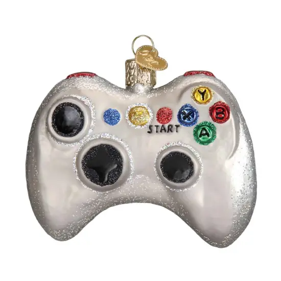 Old World Christmas 3.0 Inch Video Game Controller Christmas Tree Ornament , Entertainment White {1}